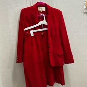 VINTAGE JOHN MEYER Red Corduroy Skirt Suit